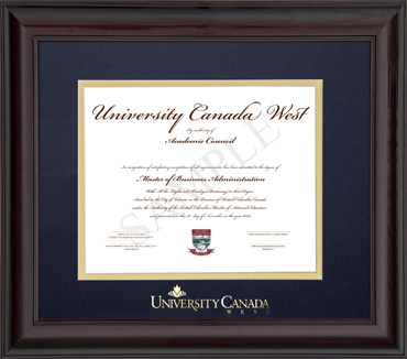 Mahogany finish wood diploma frame with foil embossing