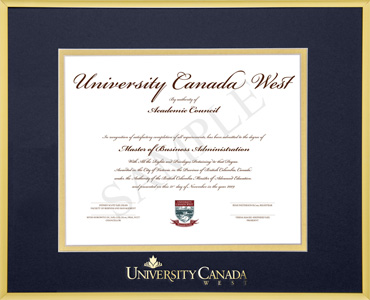 Satin gold diploma frame with foil embossing