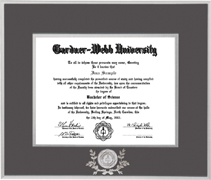 Silver Satin Diploma Frame With Medallion