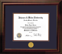 Mahogany Diploma Frame With Medallion-For an 8.5x11 Diploma