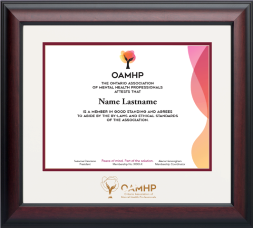 Wood frame with satin mahogany finish, double mat board & embossed logo. (OAMHP-120910-1315-PBW/MAR) Wood frame with satin mahogany finish, double mat board & embossed logo. (OAMHP-120910-1315-PBW/MAR)