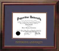 Mahogany Diploma Frame With Foil Embossing for an 8.5x11 diploma/degree