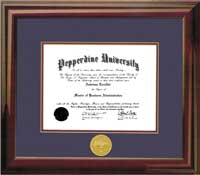 Mahogany Diploma Frame With Medallion for an 11x14 diploma/degree