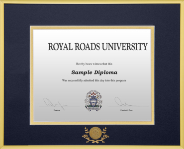 Satin gold metal diploma frame with custom minted medallion & laurel leaf embossing