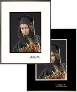 Large Satin Black or Silver metal portrait frame for 8x10 graduation photo