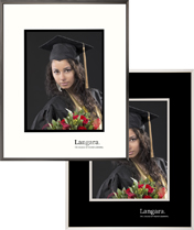 Small Satin Black or Silver metal portrait frame for 5x7 graduation photo