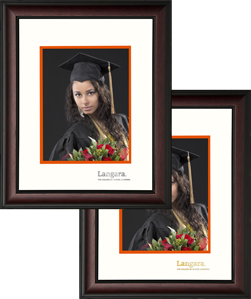 Large Satin Mahogany wood portrait frame for 8x10 graduation photo