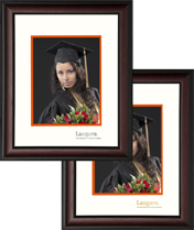 Small Satin Mahogany wood portrait frame for 5x7 graduation photo