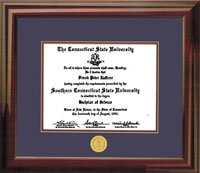 Mahogany Diploma Frame With Medallion