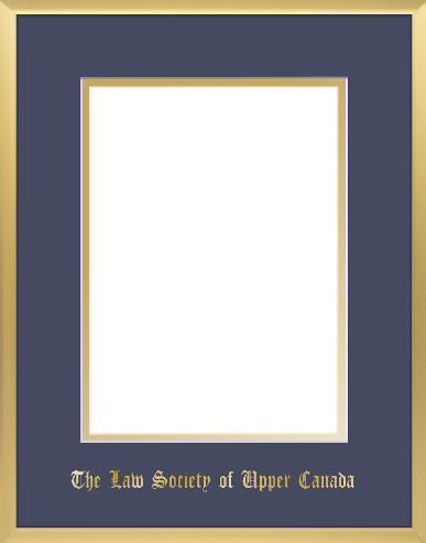Gold metal frame with double mat board & gold embossing for 8.5" x 14" Paralegal License or Notary document (SG-NPB-GLD-LSUC-FS)