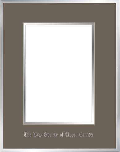 Silver metal frame with double mat board & silver embossing for 8.5" x 14" Paralegal License or Notary document (SS-SGR-SS-LSUC-FS)