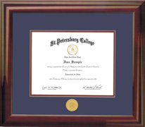 13.5x16 Mahogany Diploma Frame With Medallion