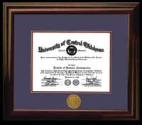 Mahogany Diploma Frame With Medallion