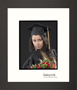 Large contemporary Satin Black wood portrait frame for 8x10 graduation photo