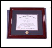 Mahogany Wood Diploma Frame With Medallion